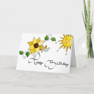 Sonnenblume Dragonfly Happy Birthday Card Karte