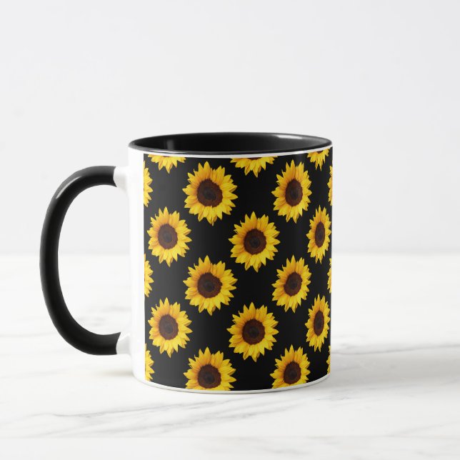 Sonnenblume druckte Zwei-Tonen-Kaffee-Tasse Tasse (Links)