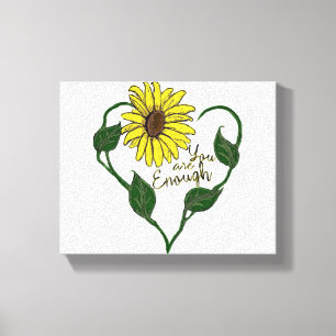 Sonnenblume Du bist genug Leinwanddruck