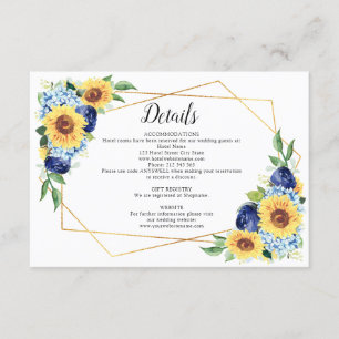 Sonnenblume Dusty Blue Geometric Wedding Details Begleitkarte