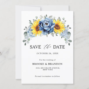 Sonnenblume Dusty Blue Schiefer Pfingstrose Blumen Save The Date