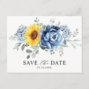 Sonnenblume Dusty Blue Schiefer Pfingstrose Termin Postkarte