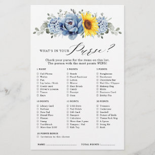 Sonnenblume Dusty Blue Slate Brautparty Game