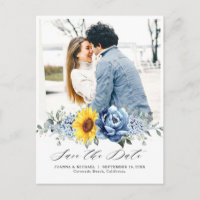 Sonnenblume Dusty Blue Slate Peony Save the Date