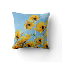 Sonnenblume-Eindrucks-Akzent-Wurfs-Kissen