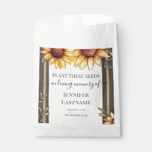 Sonnenblume Einfache Beerdigung Keepake Pour Tasch Geschenktütchen