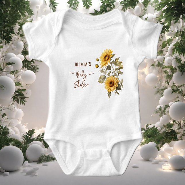 Sonnenblume Elegant Boho Floral Baby Dusche Strampler (Von Creator hochgeladen)