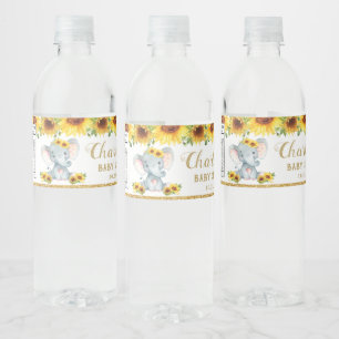 Sonnenblume Elephant Baby Dusche 1. Geburtstag Gef Wasserflaschenetikett