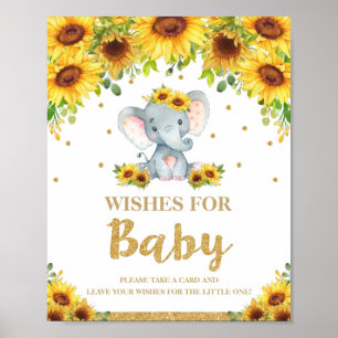 Sonnenblume Elephant wünscht sich Baby-Signage-Akt Poster