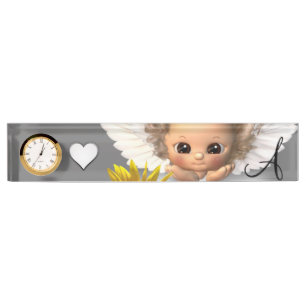 Sonnenblume Engel Desk Namplate Namensplakette
