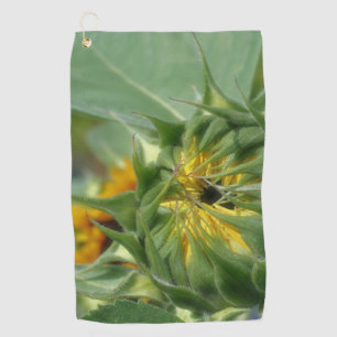 Sonnenblume entfaltet sich blumengeschmückt golfhandtuch