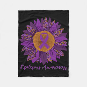 Sonnenblume Epilepsie-Bewusstsein - Lila Band Fleecedecke
