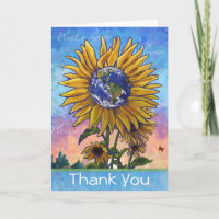 Sonnenblume Erde Danke Karte