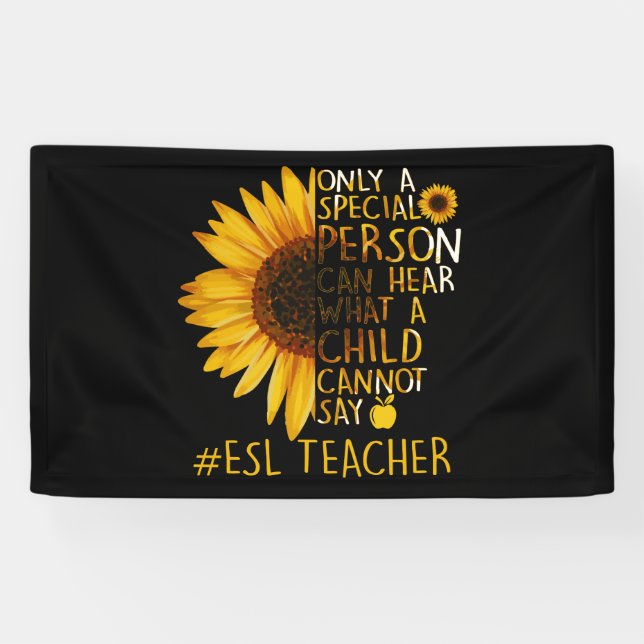 Sonnenblume ESL Lehrer Sonderperson kann hören Banner (Horizontal)