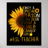 Sonnenblume ESL Lehrer Sonderperson kann hören