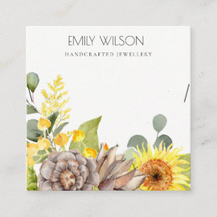 SONNENBLUME EUCALYPTUS BLUMENHALSKETTE LOGO QUADRATISCHE VISITENKARTE