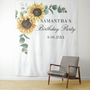 Sonnenblume Eukalyptus 60. Geburtstagsparty Hinter Wandteppich
