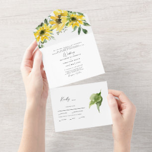 Sonnenblume Eukalyptus Beide Eltern Hochzeit All In One Einladung