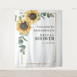 Sonnenblume Eukalyptus Brautparty Hintergrund Wandteppich