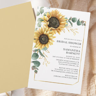 Sonnenblume Eukalyptus Bridal Dusche Einladung Briefpapier