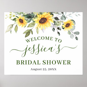 Sonnenblume Eukalyptus BRIDAL SHOWER Willkommenssc Poster