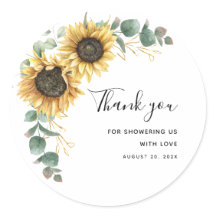 Sonnenblume Eukalyptus Floral Baby Dusche Danke