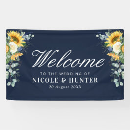 Sonnenblume Eukalyptus florale Begrüßung Hochzeit Banner