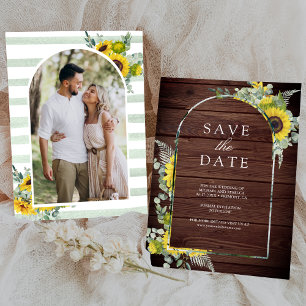 Sonnenblume Eukalyptus Foto Holz Hochzeit Save The Date