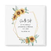 Sonnenblume Eukalyptus Geometric Save the Date
