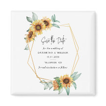 Sonnenblume Eukalyptus Geometric Save the Date