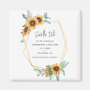 Sonnenblume Eukalyptus Geometric Save the Date Magnet