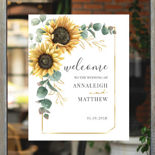 Sonnenblume Eukalyptus Geometric Wedding Willkomme Poster