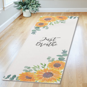 Sonnenblume Eukalyptus Grün Yoga-Zitat Yogamatte