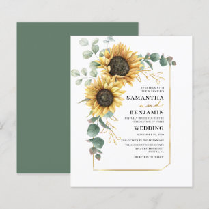 Sonnenblume Eukalyptus Hochzeit Einladung