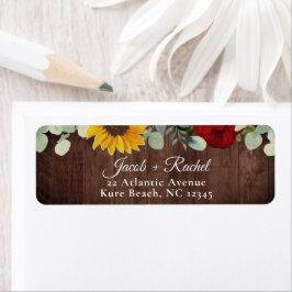 Sonnenblume Eukalyptus Rote Rose Wood Wedding Addr