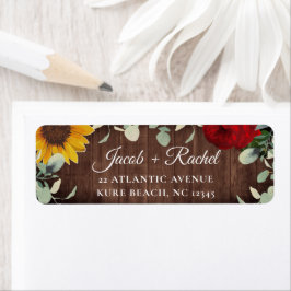 Sonnenblume Eukalyptus Rote Rose Wood Wedding Addr