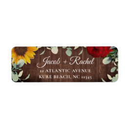 Sonnenblume Eukalyptus Rote Rose Wood Wedding Addr