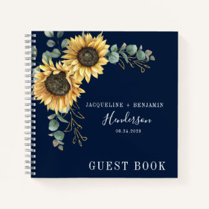 Sonnenblume Eukalyptus Wedding Gästebuch Notizbuch