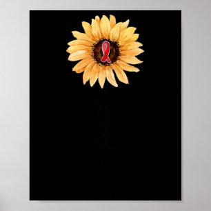 Sonnenblume FAITH Burgundy Ribbon Brain Aneurysm A Poster