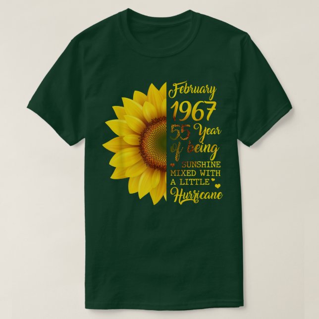 Sonnenblume Februar 1967 55 Jahre Sonnenschein T-Shirt (Design vorne)