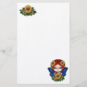 Sonnenblume-Fee-Briefpapier Briefpapier