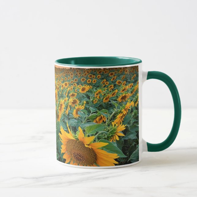 Sonnenblume-Feld in Longmont, Colorado Tasse (Rechts)