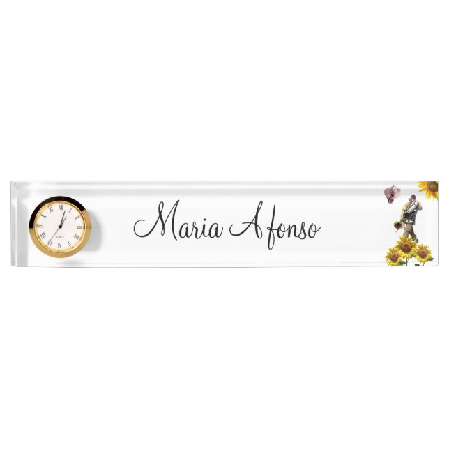 Sonnenblume Fireman Desk Namplate Namensplakette (Vorderseite)