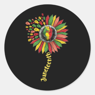 Sonnenblume Fist Juneteente Black History African Runder Aufkleber