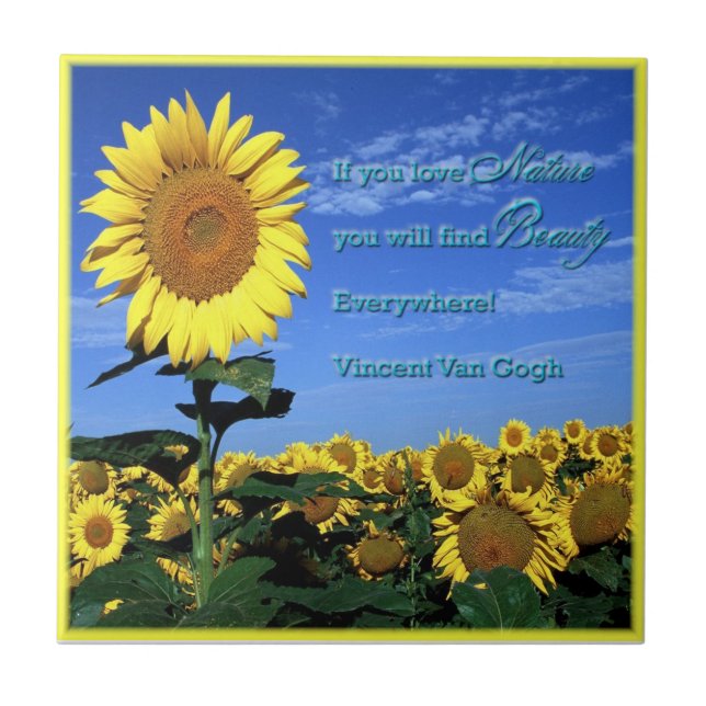 Sonnenblume-Fliese Fliese (Vorderseite)