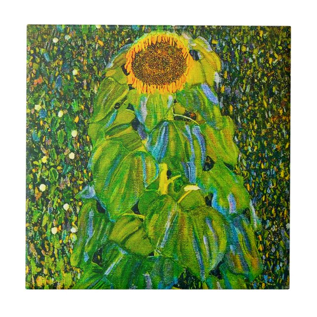 Sonnenblume-Fliese Gustav Klimt Fliese (Vorderseite)