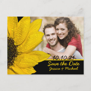Sonnenblume-Foto, das Save the Date Postkarte