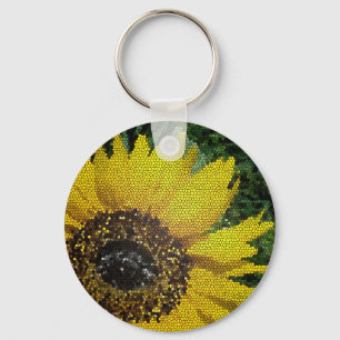 Sonnenblume Foto Mosaik Hellgelbe Blume Schlüsselanhänger