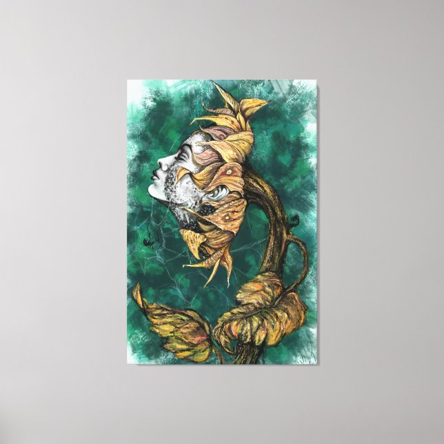 Sonnenblume Frau Canvas Print Leinwanddruck (Vorderseite)