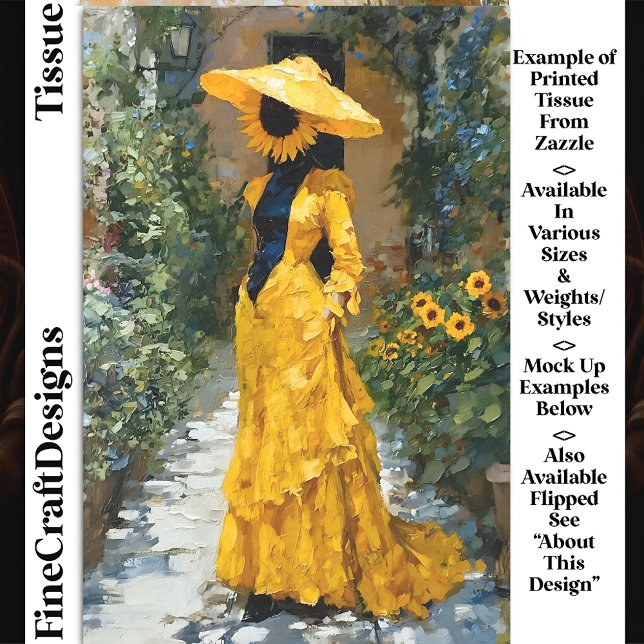 Sonnenblume Frau in gelbem Kleid DS9L Decoupage Seidenpapier (Von Creator hochgeladen)